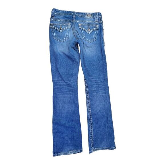 Cruel Jeans Junior 3L Tall Blue Denim Wash Straight Leg Distressed Jeans Jacey - Picture 2 of 8